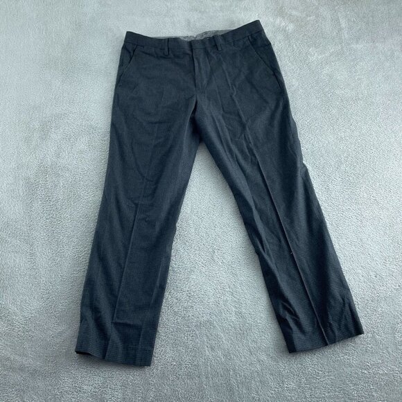 Bonobos Mens Gray Checked Cotton Dress Pants Size 36/30 0340 - Picture 1 of 9